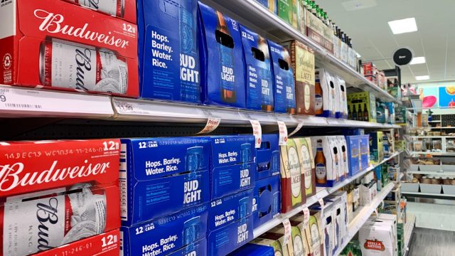 Bud Light on shelves