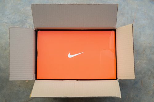Khon Kaen, THAILAND - January 2020 : Nike Shoes box in a post box Online ordering and express delivery to home