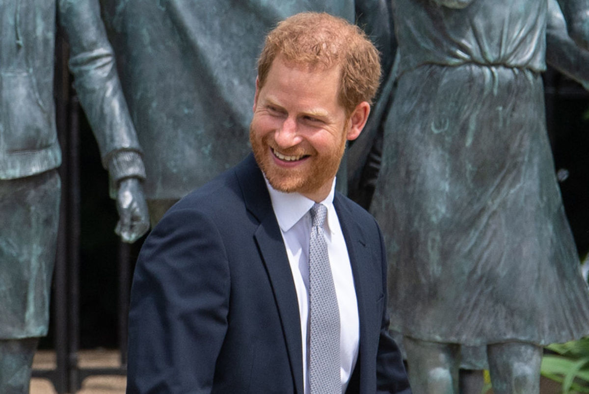 Prince Harry, Duke of Sussex after unveiling a statue of his mother Diana, Princess of Wales, in the Sunken Garden at Kensington Palace, on what would have been her 60th birthday on July 1, 2021 in London, England.