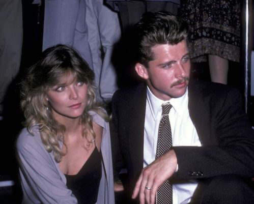 Michelle Pfeiffer and Maxwell Caulfield at the "Grease 2" premiere party in 1982