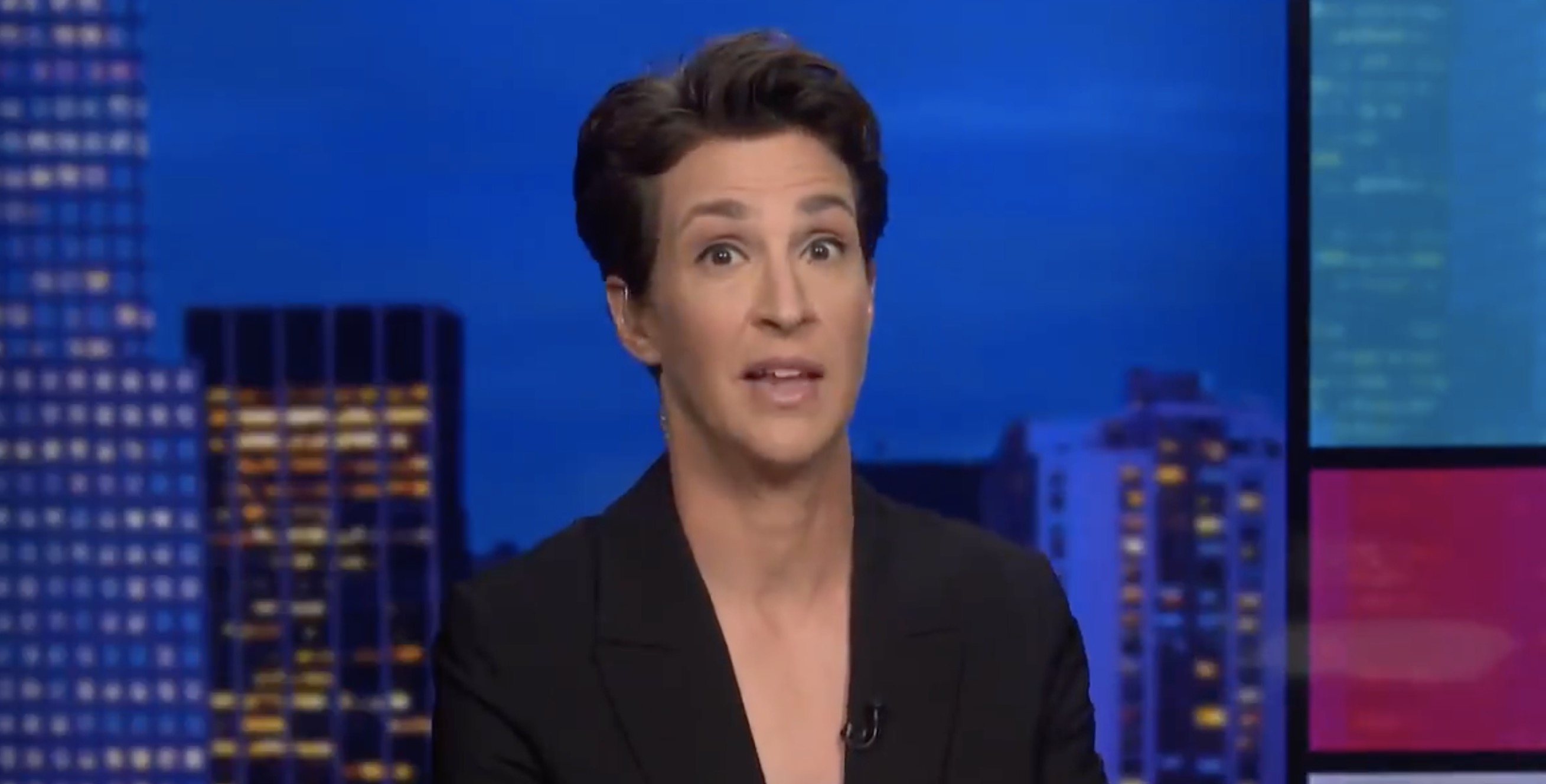 Rachel Maddow hosting her MSNBC program on Oct. 6, 2021