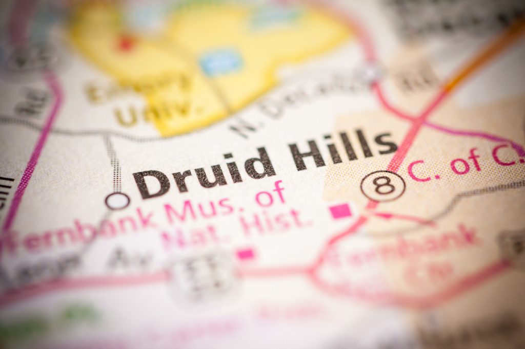 Druid Hills, Georgia on a map