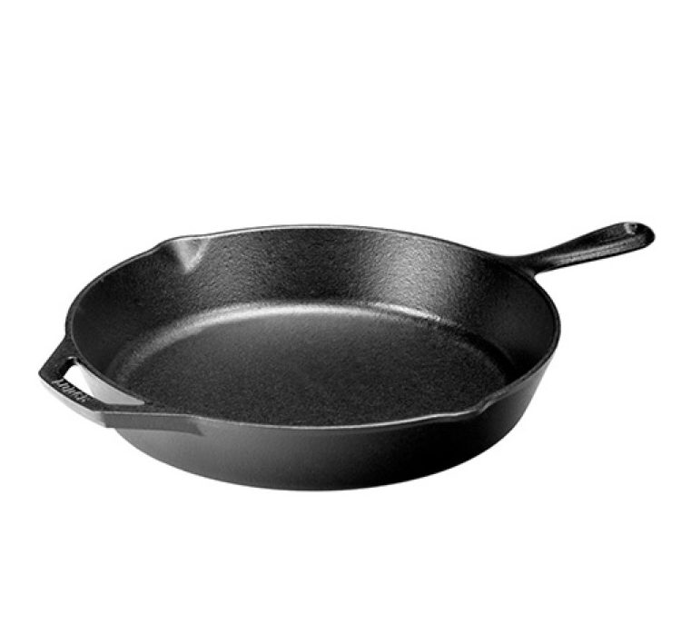 A cast iron skillet