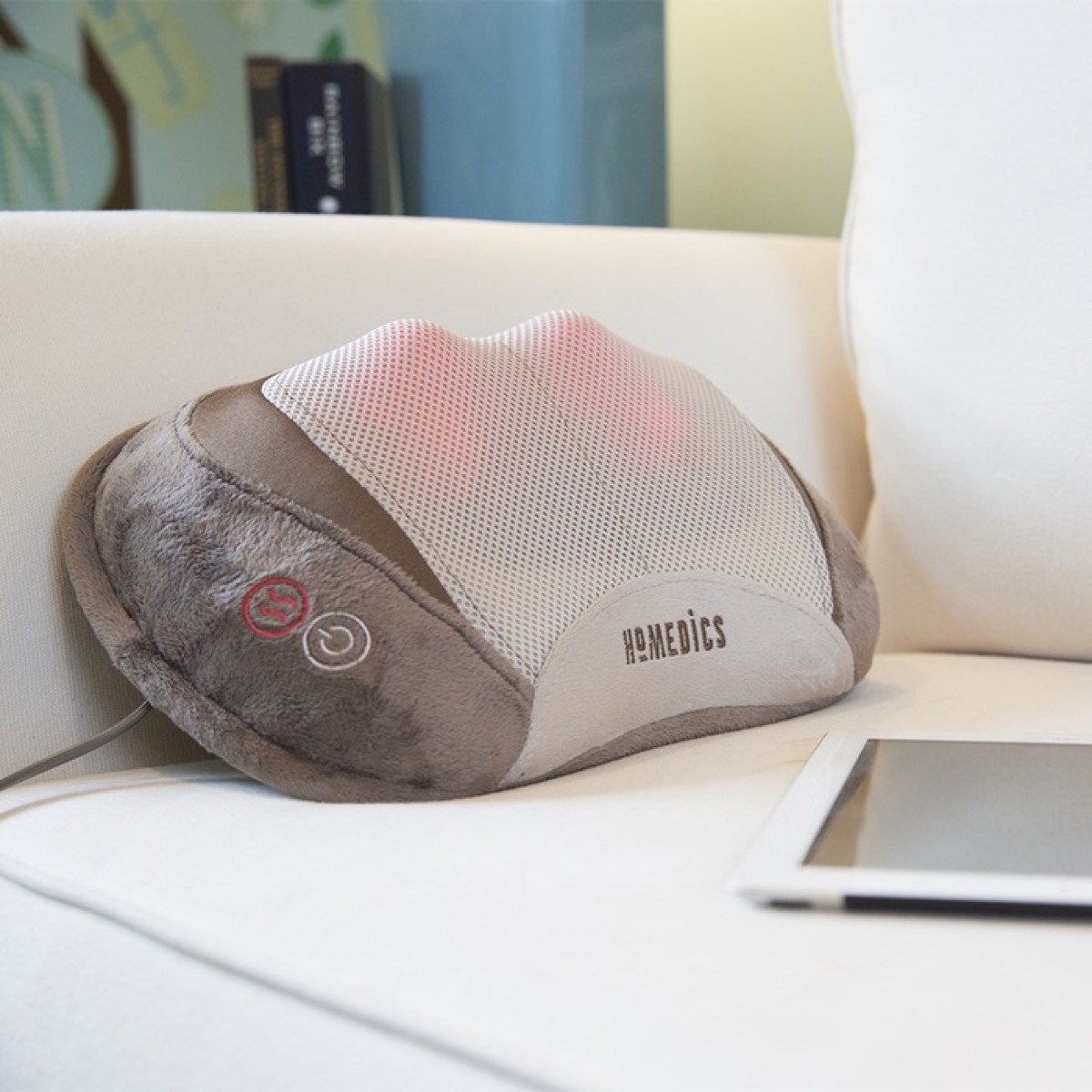 A heated massage pillow