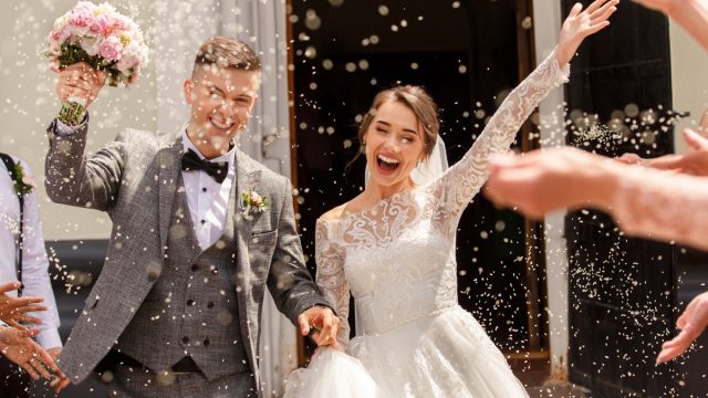 Beautiful young couple getting marries