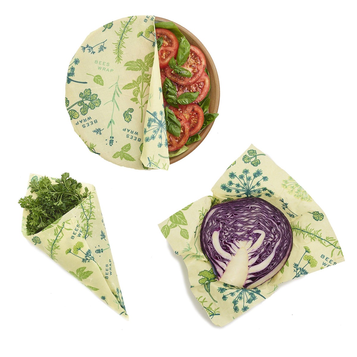 Bees wax wraps on food