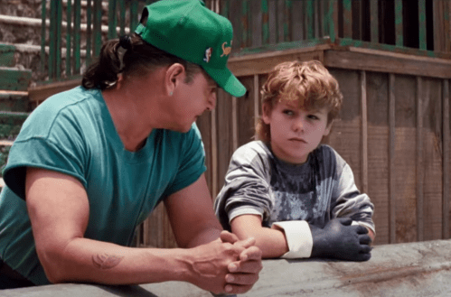August Schellenberg and Jason James Richter in "Free Willy"