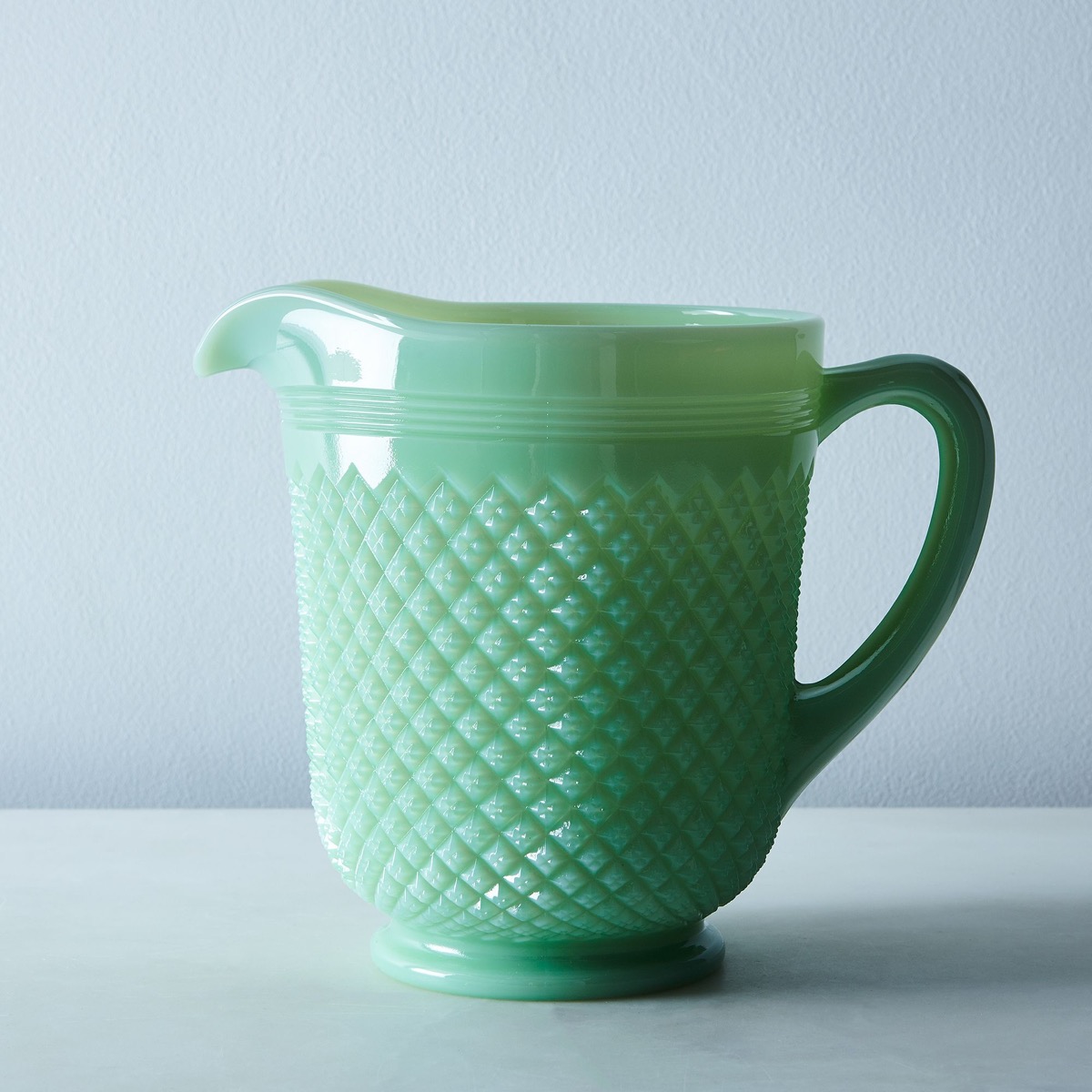 Jadeite milk glass pitcher
