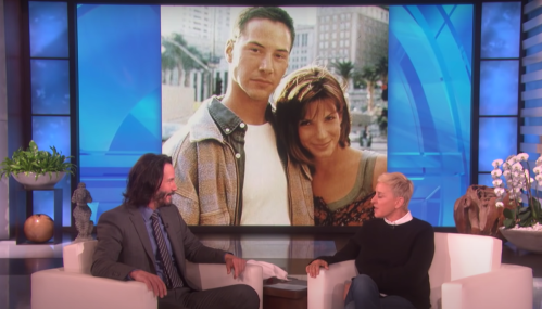 Keanu Reeves on "The Ellen DeGeneres Show" in 2019