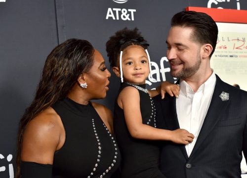 Serena Williams, Alexis Ohanian, and their daughter Olympia at the premiere of "King Richard" in November 2021