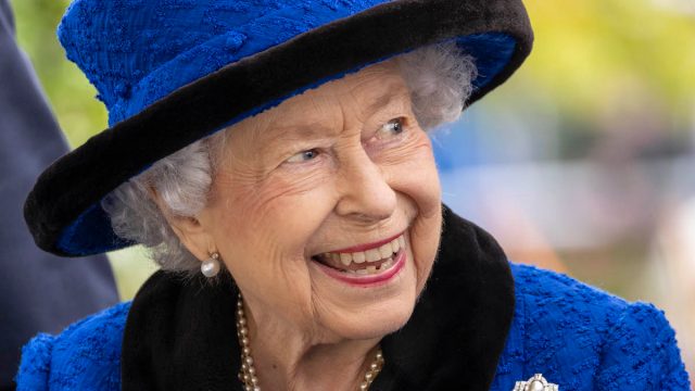 Queen Elizabeth at Champions Day at Ascot Racecourse in October 2021