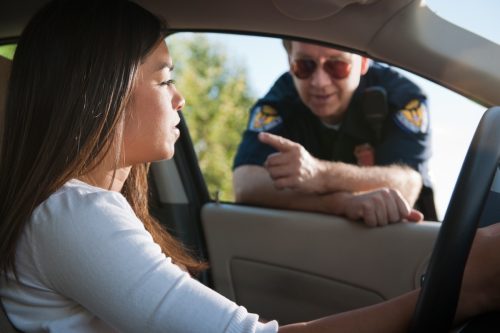 Driver pulled over by police officer