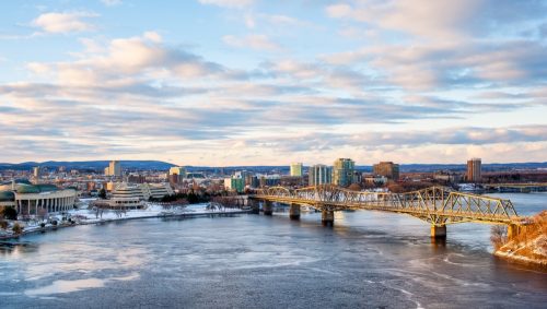 Panorama of Gatineau Behind Parliament Hill Ottawa Canada