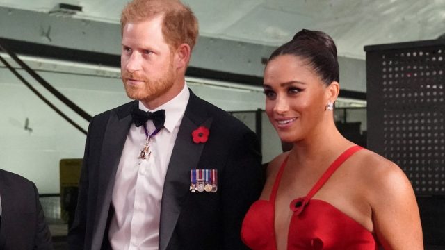 Prince Harry and Meghan Markle at the Intrepid, Sea Air & Space Museum's inaugural Intrepid Valor Awards in 2021