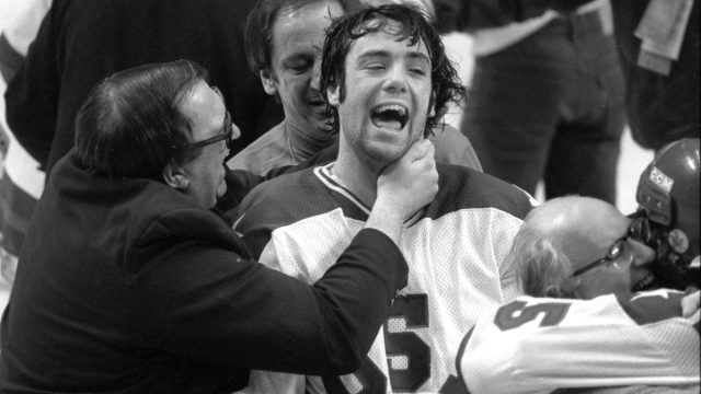 Jim Craig after the Miracle on Ice game in 1980