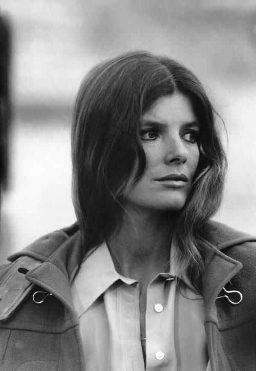 Katharine Ross on the set of "Le Hasard et la violence" in 1973