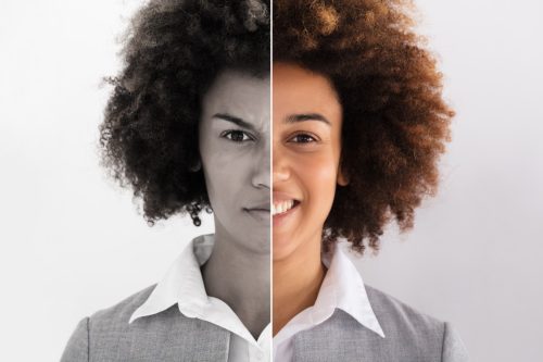 two faced woman