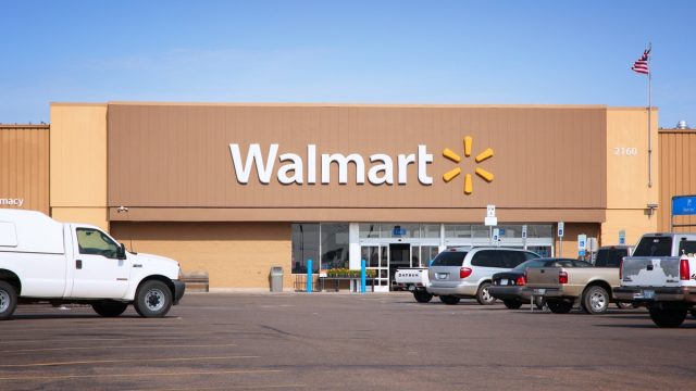 People visit Walmart in Goodland, Kansas. Walmart is a retail corporation with 8,970 locations and revenue of US$ 469 billion (FY 2013).
