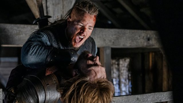 Ossian Perret and Alexander Dreymon in The Last Kingdom