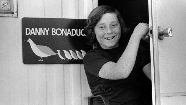 Danny Bonaduce at his "Partridge Family" trailer circa 1970