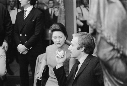 Princess Margaret and Peter Sellers on the set of "The Magic Christian" in 1969