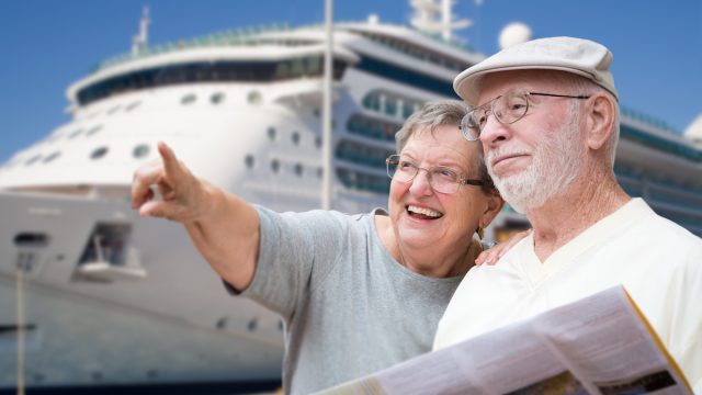 older people near a cruise