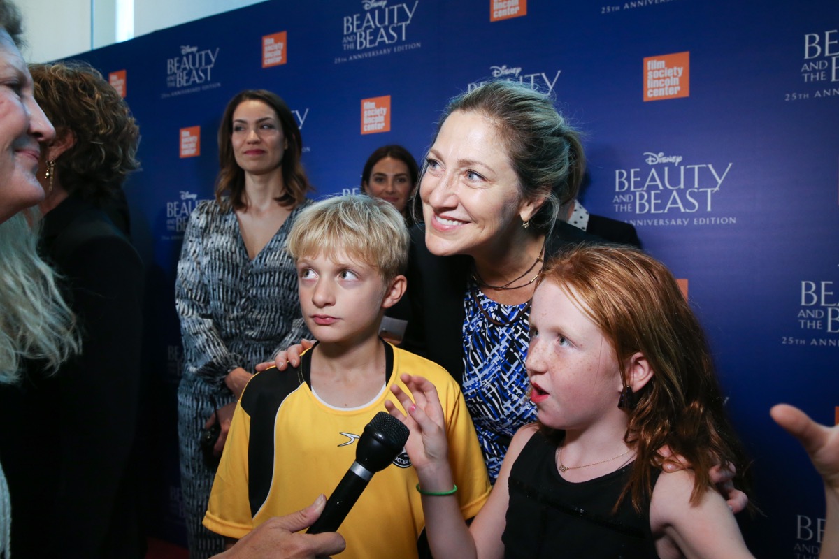 Edie Falco with her kids