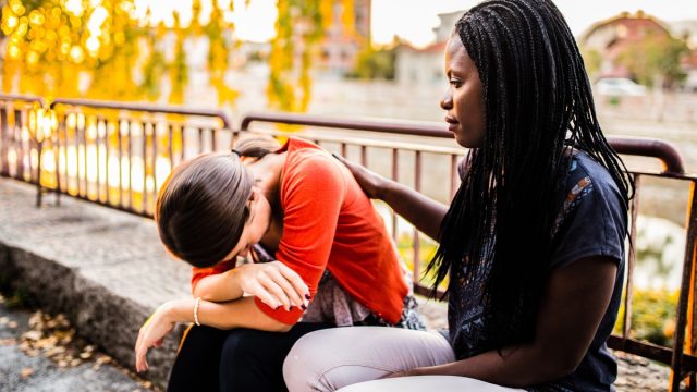 friend comforting someone