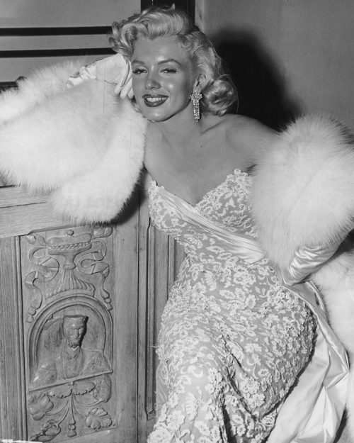 Marilyn Monroe at a party for "How to Marry a Millionaire" in 1953