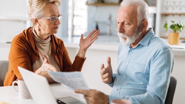 older couple arguing