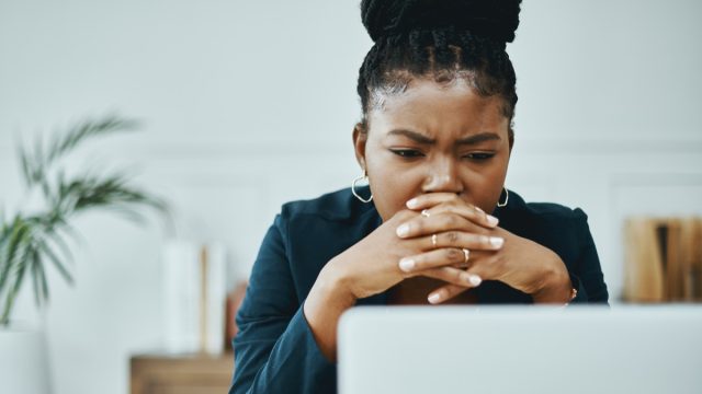 woman trying to make a decision