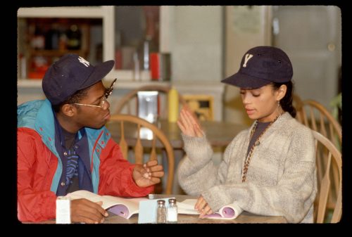 Kadeem Hardison and Lisa Bonet reading scripts for "A Different World" circa 1988