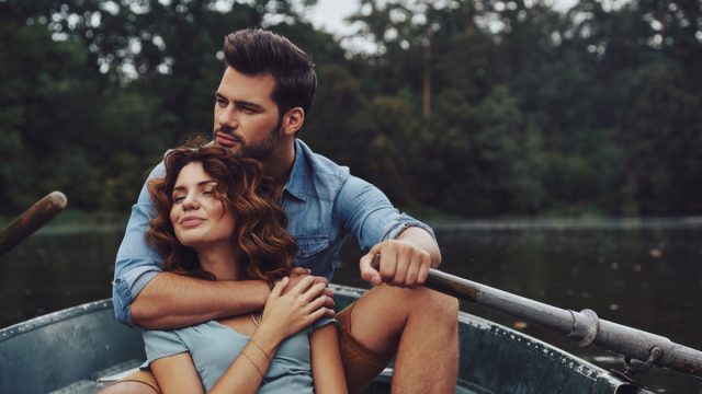 two people in a boat