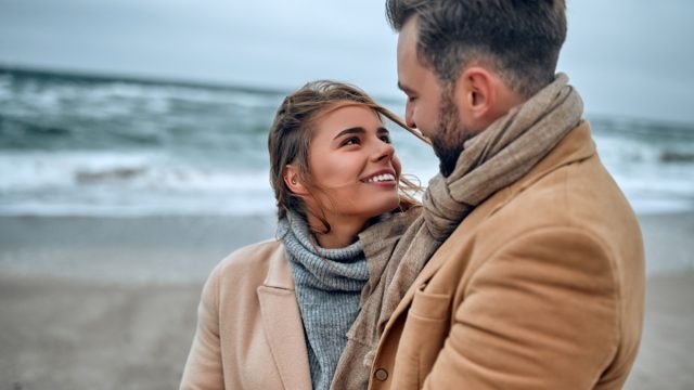 two people staring at each other