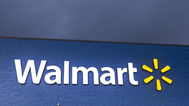 walmart logo on building