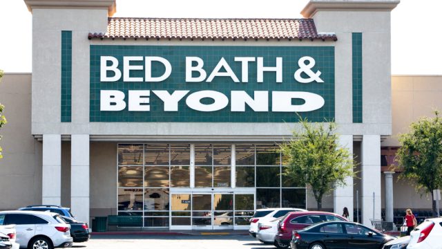 The exterior of a Bed Bath & Beyond store
