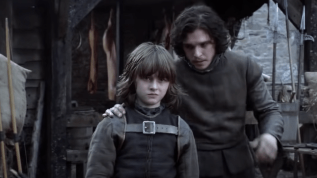 Isaac Hempstead Wright and Kit Harington on "Game of Thrones"