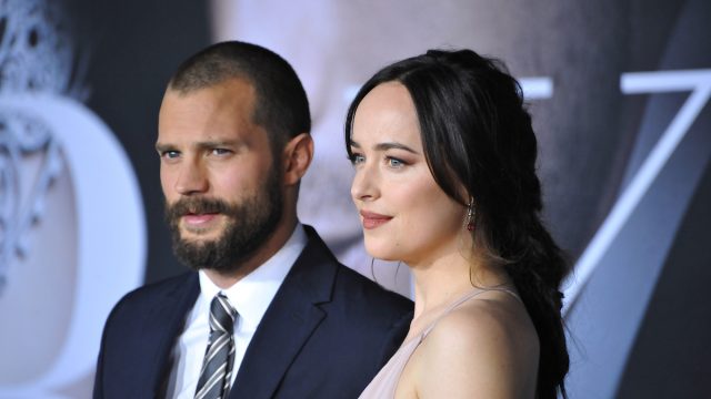 Jamie Dornan and Dakota Johnson at the premiere of "Fifty Shades Darker" in 2017