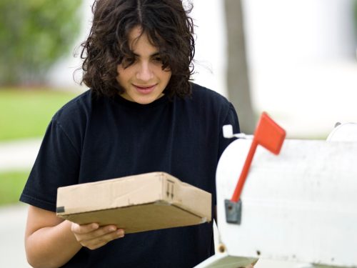 receiving package in the mail