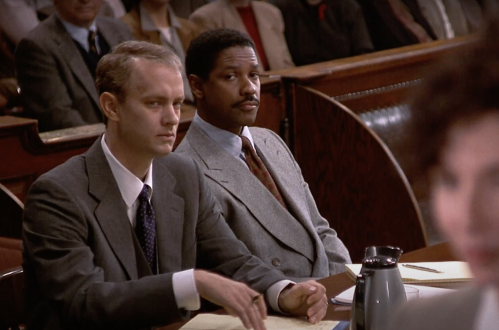 Tom Hanks and Denzel Washington in "Philadelphia"