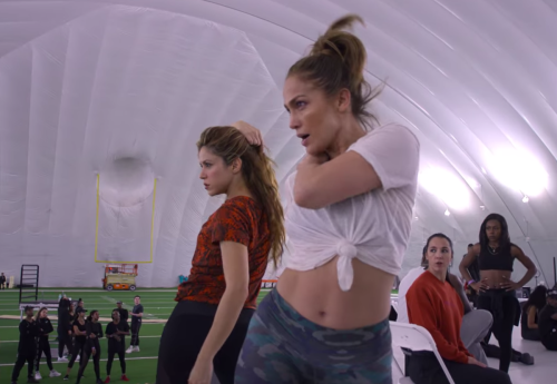 Shakira and Jennifer Lopez in "Halftime"