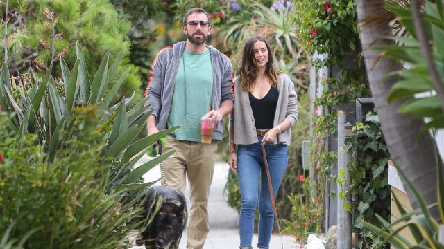 Ben Affleck and Ana de Armas walking their dogs in July 2020