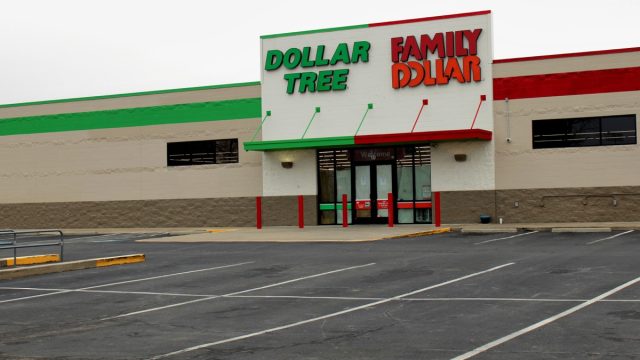 The Dollar Tree and Family Dollar Store Parking sit Empty. Over 400 Stores Were Temporarily Shut Down Due To A Infestation at a Distribution Center. By D. Bartlett