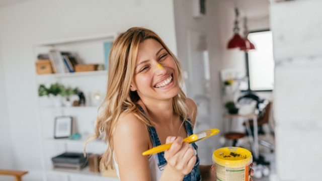 young woman painting