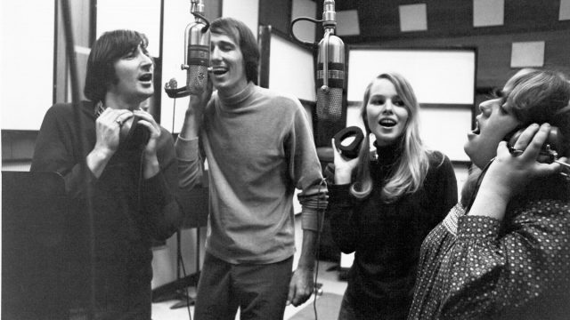 The Mamas & the Papas in a recording studio circa 1967