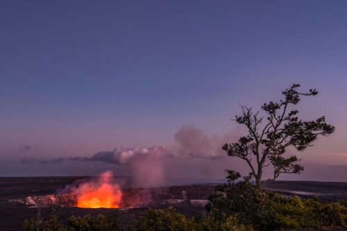 view of the Halema’uma’u Crater