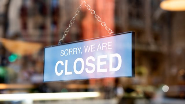 store closed sign