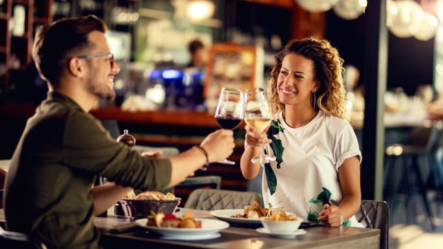 couple eating at restaurant