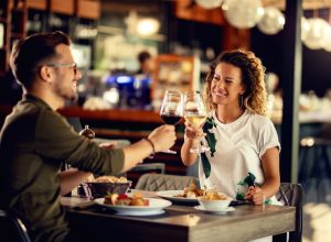 couple eating at restaurant