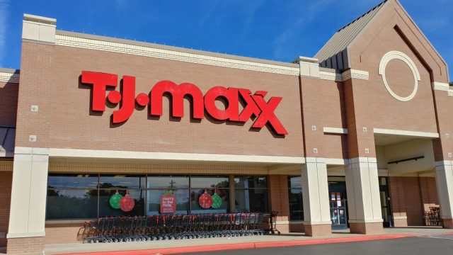 The exterior of a T.J. Maxx store
